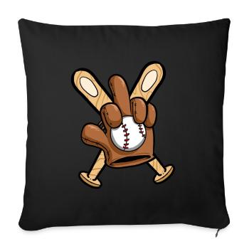 Baseball Player Baseball Glove Middle Finger - Sofa pillowcase 17,3'' x 17,3'' (45 x 45 cm) - black - Front
