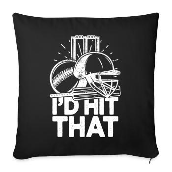 J’aurais frappé ce drôle de cricket cricketers - Housse de coussin décorative 45 x 45 cm - noir - Devant