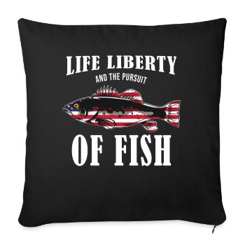 Life Liberty & The Pursuit Of Fish USA Fishing - Housse de coussin décorative 45 x 45 cm - noir - Devant