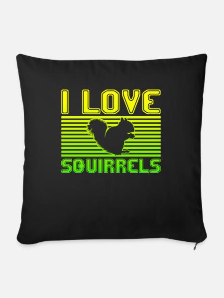 I love squirrels - Sofakissenbezug 45 x 45 cm - Schwarz