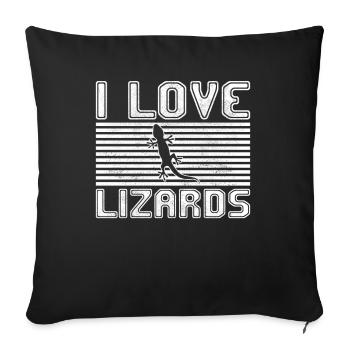 I love lizards - Sofakissenbezug 45 x 45 cm - Schwarz - Vorne