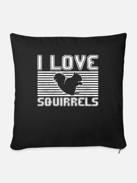 I love squirrels - Sofakissenbezug 45 x 45 cm - Schwarz