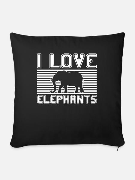 I love elephants - Sofakissenbezug 45 x 45 cm - Schwarz