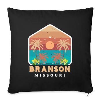 Branson Vacances Missouri Camping Voyage Randonnée Nat - Housse de coussin décorative 45 x 45 cm - noir - Devant