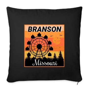 Branson Missouri Grande Roue Vacances Camping Randonnée - Housse de coussin décorative 45 x 45 cm - noir - Devant