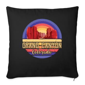 Parc national du Grand Canyon Souvenir Colorado Wande - Housse de coussin décorative 45 x 45 cm - noir - Devant