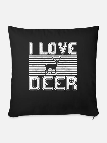 I love deer - Sofakissenbezug 45 x 45 cm - Schwarz