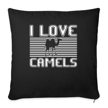 I love camels - Sofakissenbezug 45 x 45 cm - Schwarz - Vorne