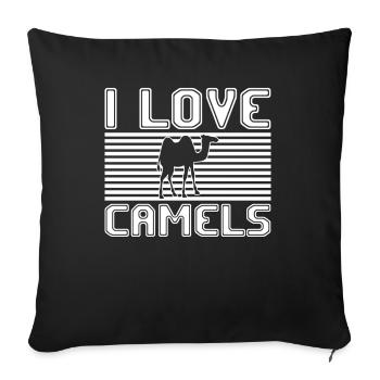 I love camels - Sofakissenbezug 45 x 45 cm - Schwarz - Vorne