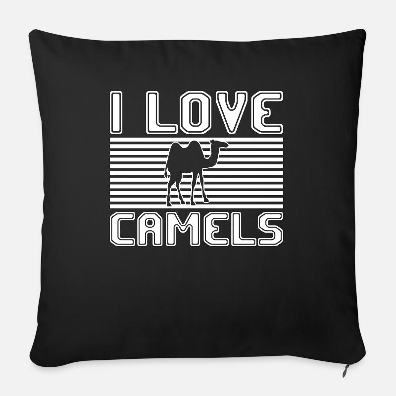 I love camels - Sofakissenbezug 45 x 45 cm - Schwarz