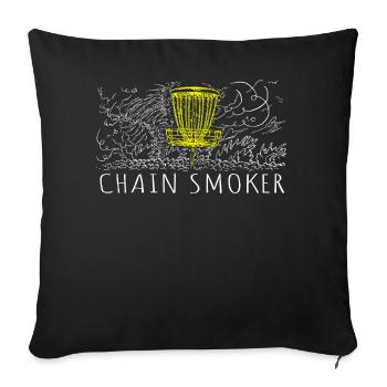 Retro Sunset Chain Smoker Disc Golf - Housse de coussin décorative 45 x 45 cm - noir - Devant