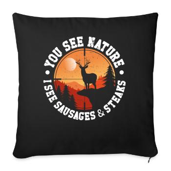 Buck Deer Hunting Hunter Bbq - Sofakissenbezug 45 x 45 cm - Schwarz - Vorne