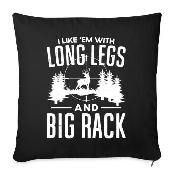 Chasseur de cerfs buck que j’aime - Housse de coussin décorative 45 x 45 cm - noir - Devant