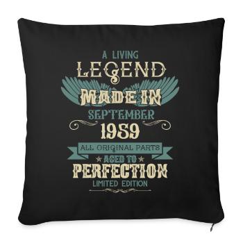 September 1959 Vintage Birthday - Sofa pillowcase 17,3'' x 17,3'' (45 x 45 cm) - black - Front