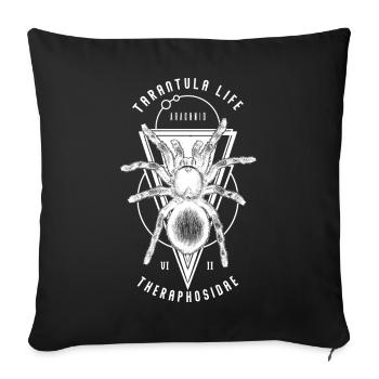 Tarentule Géométrique Indie Pet Spider Propriétaire Vintage - Housse de coussin décorative 45 x 45 cm - noir - Devant