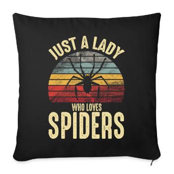 Nur eine Dame, die Vogelspinnen Retro Vintage liebt - Sofakissenbezug 45 x 45 cm - Schwarz - Vorne