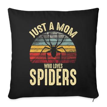 Nur eine Mutter, die Spinnen liebt Retro Spider - Sofakissenbezug 45 x 45 cm - Schwarz - Vorne