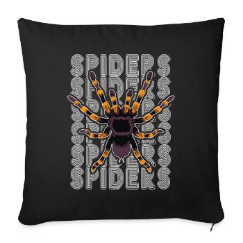 Retro Spider Propriétaire Tarantula 80's Texte - Housse de coussin décorative 45 x 45 cm - noir - Devant