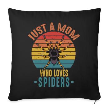 Nur eine Mutter, die Vogelspinnen Retro Vintage liebt - Sofakissenbezug 45 x 45 cm - Schwarz - Vorne