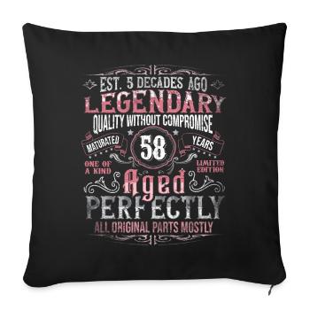 Vintage 58 Aged Perfectly Women on 58th Birthday - Sofa pillowcase 17,3'' x 17,3'' (45 x 45 cm) - black - Front