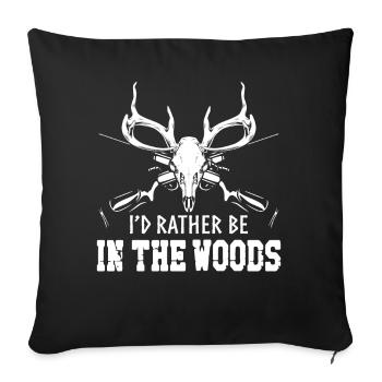 Chasseur de cerfs buck J’aurais - Housse de coussin décorative 45 x 45 cm - noir - Devant
