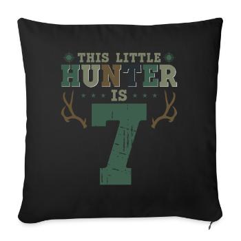 Buck Deer Hunting Hunter Kid 7ème - Housse de coussin décorative 45 x 45 cm - noir - Devant