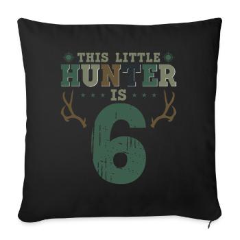 Buck Deer Hunting Hunter Kid 6ème - Housse de coussin décorative 45 x 45 cm - noir - Devant