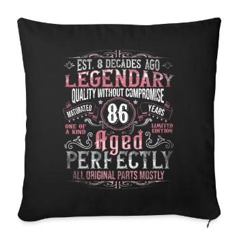 Vintage 86 Aged Perfectly Women on 86th Birthday - Sofa pillowcase 17,3'' x 17,3'' (45 x 45 cm) - black - Front