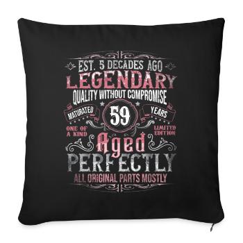 Vintage 59 Aged Perfectly Women on 59th Birthday - Sofa pillowcase 17,3'' x 17,3'' (45 x 45 cm) - black - Front