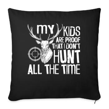 Chasseur de cerfs Buck Mes Enfants - Housse de coussin décorative 45 x 45 cm - noir - Devant