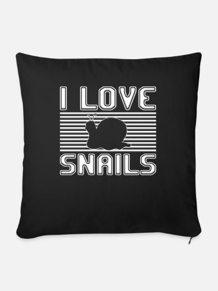 I love snails - Sofakissenbezug 45 x 45 cm - Schwarz
