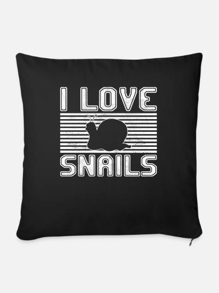 I love snails - Sofakissenbezug 45 x 45 cm - Schwarz
