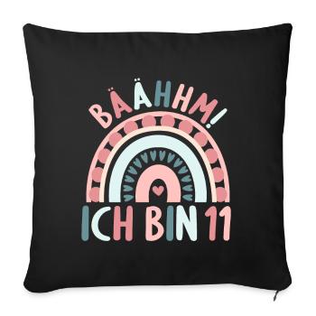 11 Jahre alt Rainbow Regenbogen 11. Geburtstag - Sofakissenbezug 45 x 45 cm - Schwarz - Vorne