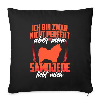 Samojede liebt mich Samojedenspitz Samojede - Sofakissenbezug 45 x 45 cm - Schwarz - Vorne