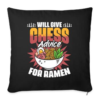 Chess Lesson Funny Board Game Enthusiast - Sofa pillowcase 17,3'' x 17,3'' (45 x 45 cm) - black - Front