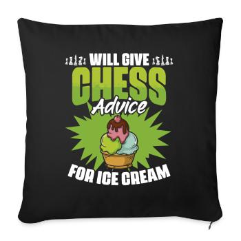 Chess Lessons Funny Board Game Humor for - Sofa pillowcase 17,3'' x 17,3'' (45 x 45 cm) - black - Front