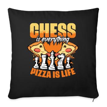 Funny chessboard game humor for a - Sofa pillowcase 17,3'' x 17,3'' (45 x 45 cm) - black - Front