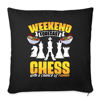 Weekend Forecast Funny Chess Game Enthusiast - Sofa pillowcase 17,3'' x 17,3'' (45 x 45 cm) - black - Front