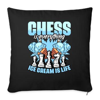 Funny chessboard game humor for - Sofa pillowcase 17,3'' x 17,3'' (45 x 45 cm) - black - Front
