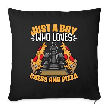 Just a boy who played funny chessboard games for - Sofa pillowcase 17,3'' x 17,3'' (45 x 45 cm) - black - Front