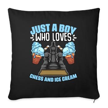 Just a boy who played a fun chess game for - Sofa pillowcase 17,3'' x 17,3'' (45 x 45 cm) - black - Front