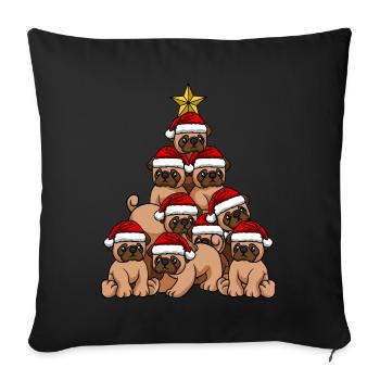 Arbre de Noël Carlin pour chien - Housse de coussin décorative 45 x 45 cm - noir - Devant