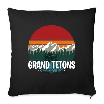 Grand Teton Buffalo National Park Souvenir Wyoming - Housse de coussin décorative 45 x 45 cm - noir - Devant