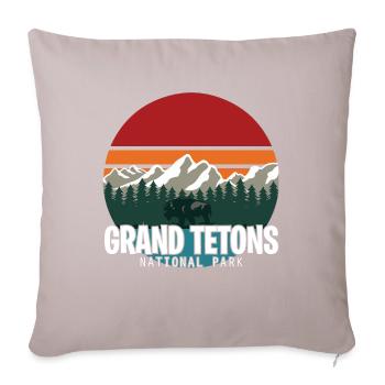 Grand Teton Buffalo National Park Souvenir Wyoming - Housse de coussin décorative 45 x 45 cm - taupe clair - Devant