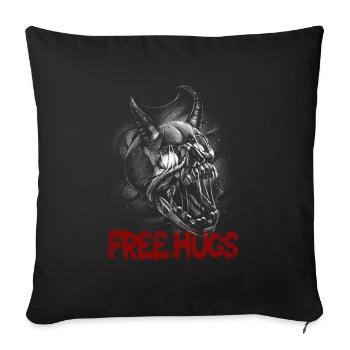 Free Hug's Skull -Bloody Font Halloween - Sofa pillowcase 17,3'' x 17,3'' (45 x 45 cm) - black - Front
