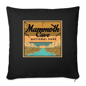 Mammoth Cave Kentucky National Park Souvenir - Housse de coussin décorative 45 x 45 cm - noir - Devant
