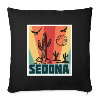 Sedona National Park Arizona Cactus Camping Hiking - Sofa pillowcase 17,3'' x 17,3'' (45 x 45 cm) - black - Front