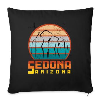 Arizona Desert Sedona Cactus Canyon Camping Nation - Sofa pillowcase 17,3'' x 17,3'' (45 x 45 cm) - black - Front