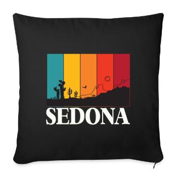 Sedona Desert Arizona National Park Cactus Camping - Sofa pillowcase 17,3'' x 17,3'' (45 x 45 cm) - black - Front