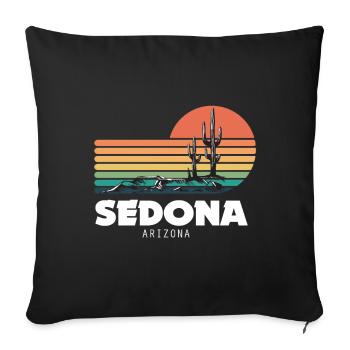 Sedona Arizona Cactus Canyon National Park Camping - Sofa pillowcase 17,3'' x 17,3'' (45 x 45 cm) - black - Front